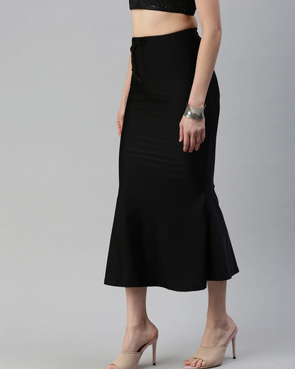 Saia Midi de Cetim com Cintura Elástica e Laço Ajustável para Mulher