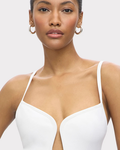 Body Sem Mangas com Decote em Forma de Coração