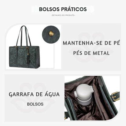 Bolsa feminina vintage de couro para laptop