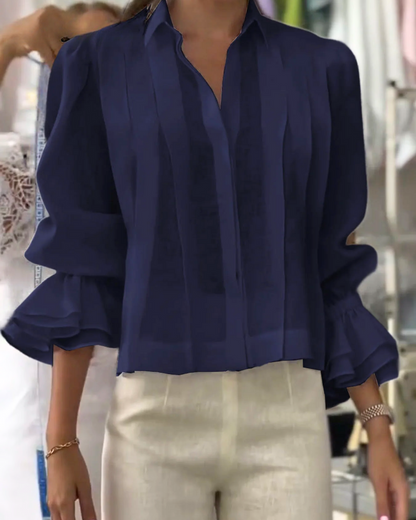 Cardigan Casual com Gola de Lapela para mulher