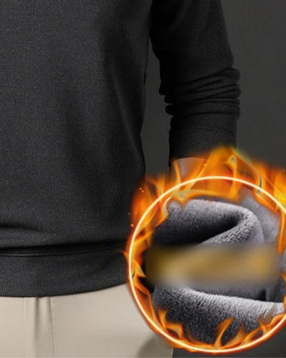 Camisa de Malha Quente de Duas Peças Sintética com Gola Redonda para Homem