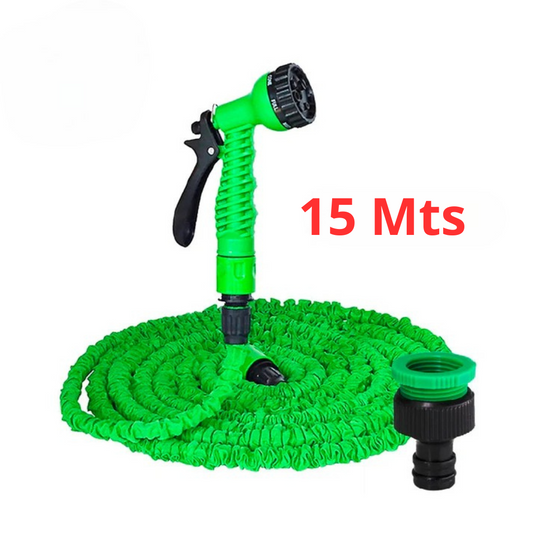 Mangueira expansível de 15 metros com pistola multifunções