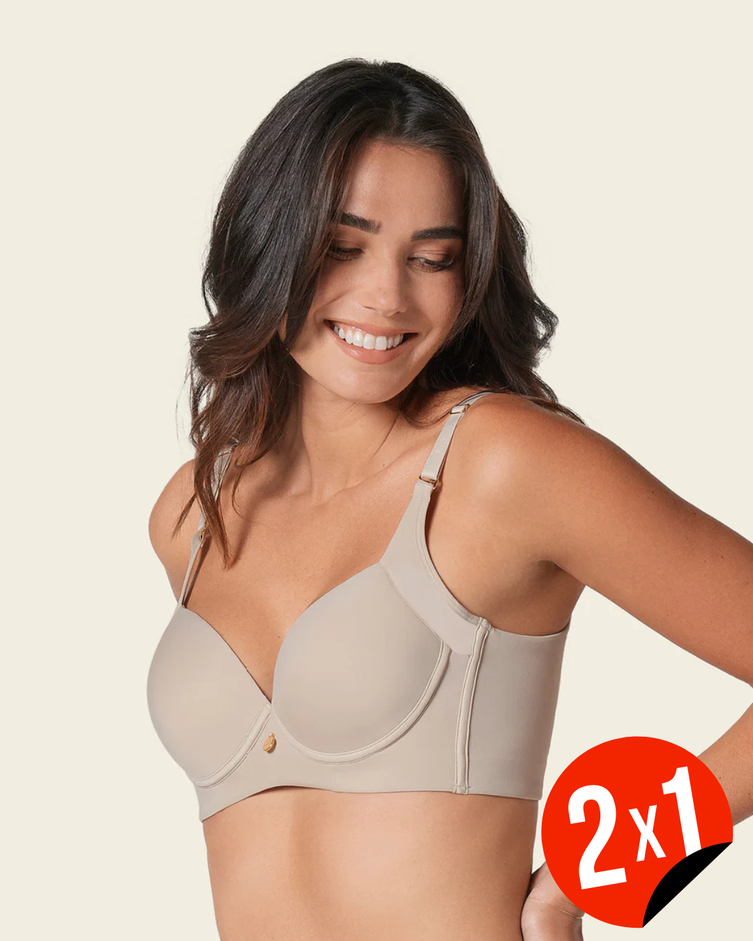 Soutien de costas altas e perfil alto com copas macias e de cobertura total (OFERTA 2X1)