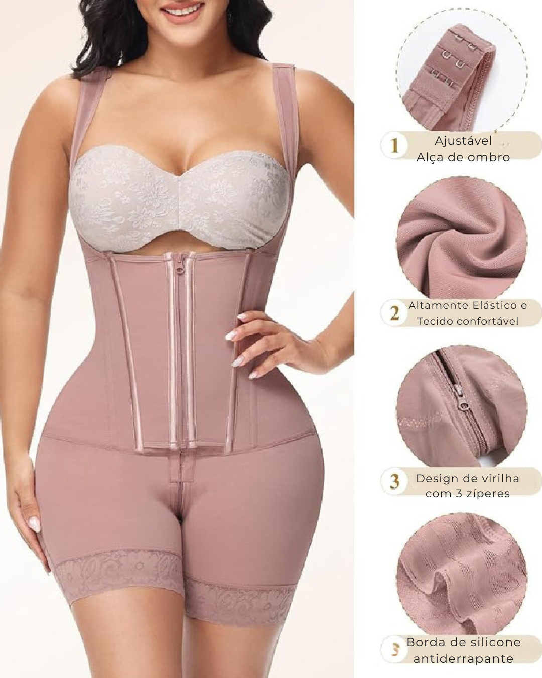 Cinta de Abdominoplastia Vestuário de Compressão para Mulher