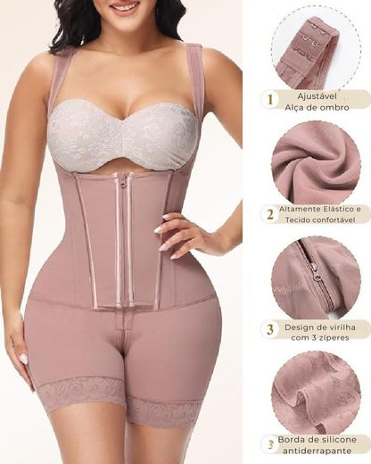 Cinta de Abdominoplastia Vestuário de Compressão para Mulher