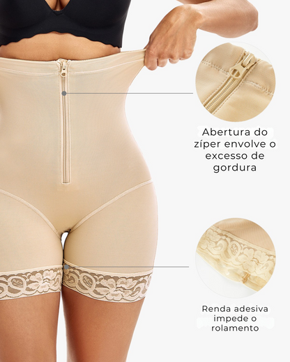 Short Modeladora de Cintura Alta com Efeito Push-Up e Controlo (2X1 OFERTA)