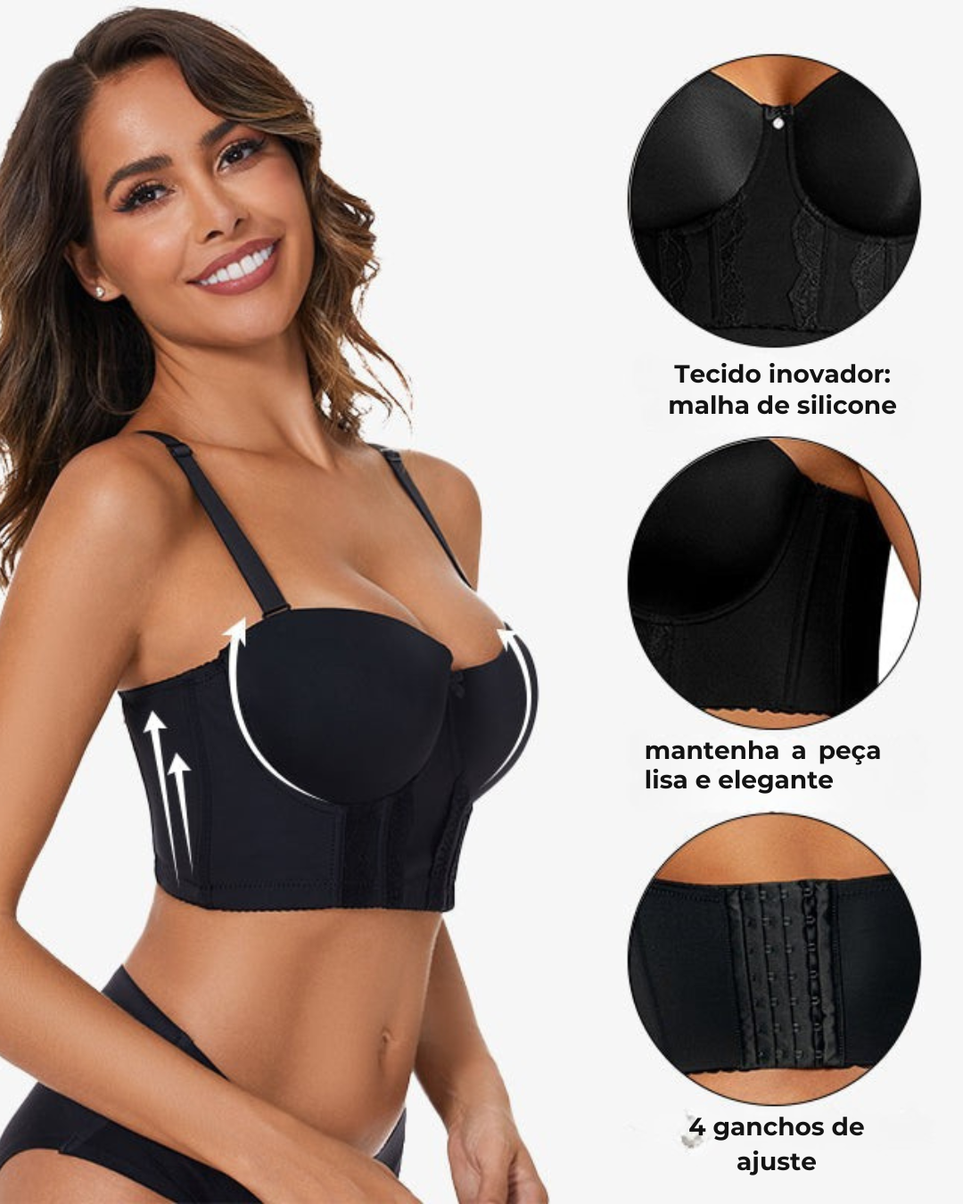 Soutien Largo sem Alças com Design de Renda